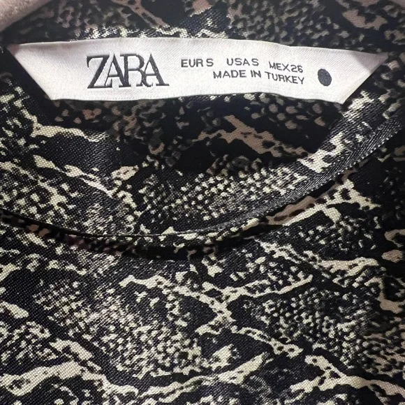 ZARA Snake Print Blouse Size S - Picture 8 of 10